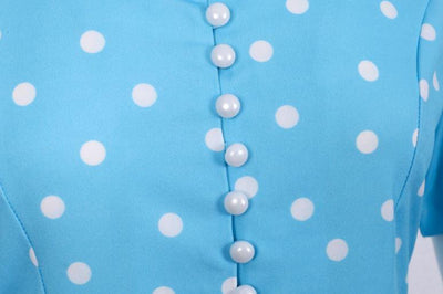 Vintage 50er Jahre Sky Polka Dot Kleid