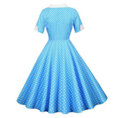 Vintage 50er Jahre Sky Polka Dot Kleid