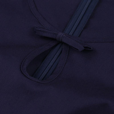 Marineblaues und gelbes 50er-Jahre-Vintage-Kleid