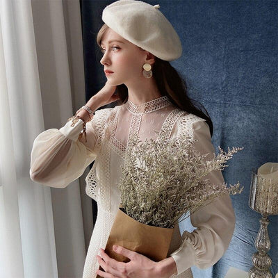 Vintage 1930er Jahre Kleid Beige