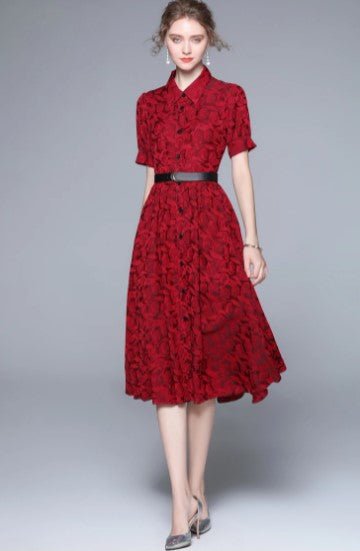Vintage 40er Jahre Designerkleid Rot