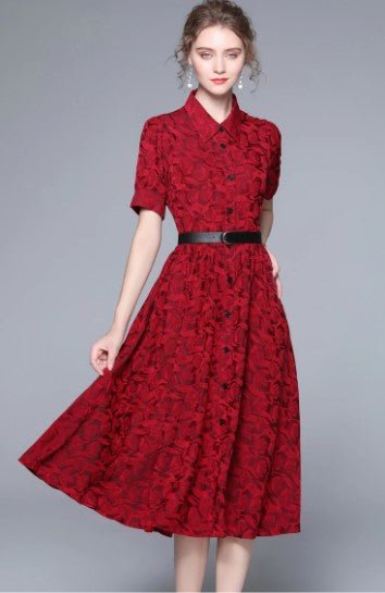 Vintage 40er Jahre Designerkleid Rot