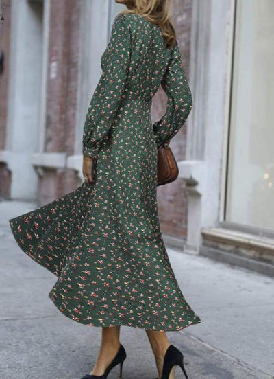 Vintage 40er Jahre Fließendes Kleid Grün