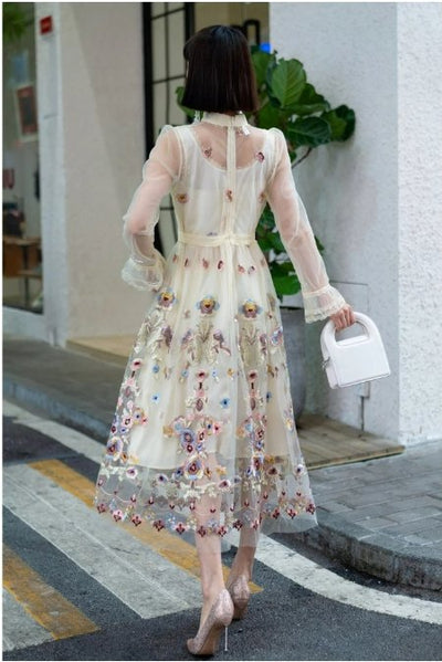 Vintage 1940er Jahre Langes Champagnerkleid