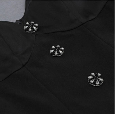 Schwarzes Vintage 40er Jahre Kleid