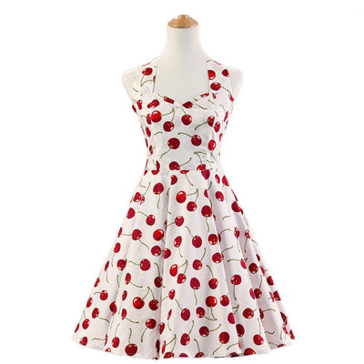 Kirschfarbenes 50er-Jahre-Vintage-Kleid