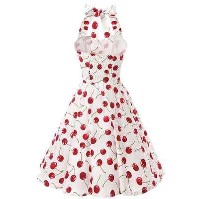 Kirschfarbenes 50er-Jahre-Vintage-Kleid