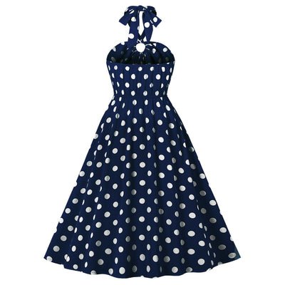 Marineblaues 50er-Jahre-Vintage-Kleid