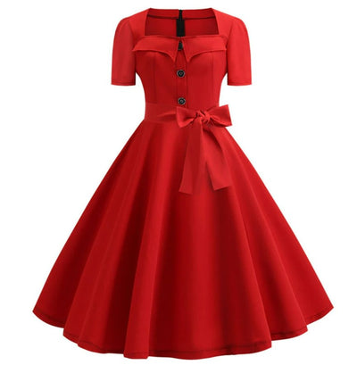 50er Jahre Vintage Kleid Rot