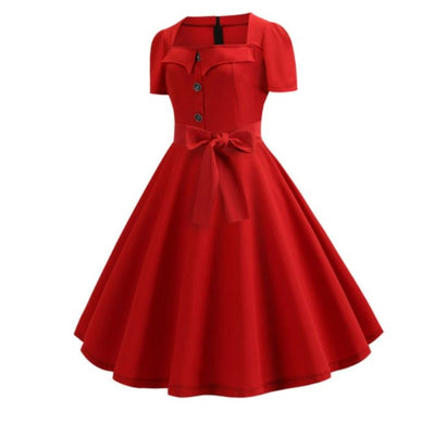 50er Jahre Vintage Kleid Rot