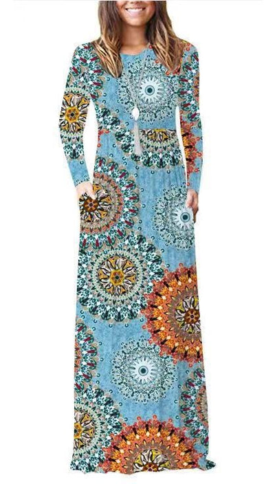 Geblümtes Hippie-Kleid