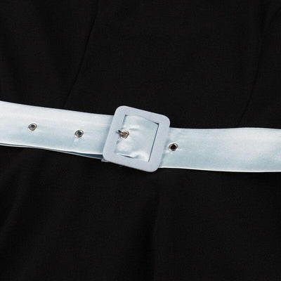 Schwarzes Herbst-Vintage-Kleid