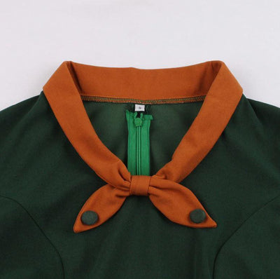 Herbst Vintage Kleid Grün