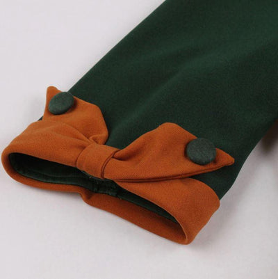 Herbst Vintage Kleid Grün