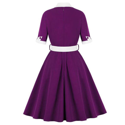 Lila Herbst Vintage Kleid