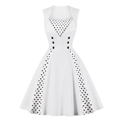 Vintage weißes Rockabilly-Kleid
