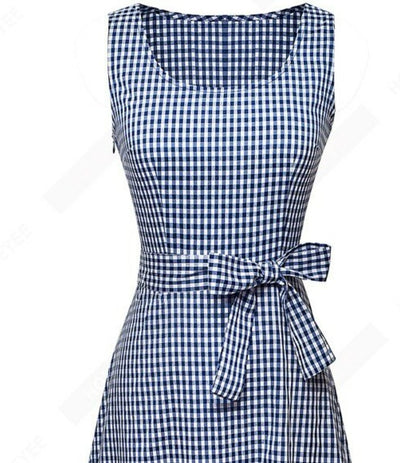 Vintage blau kariertes Kleid