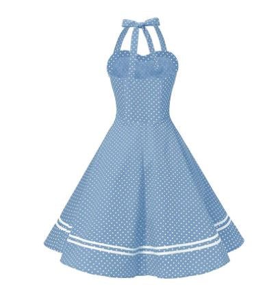 Vintage Boogie Woogie Kleid Blau