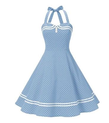 Vintage Boogie Woogie Kleid Blau