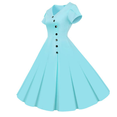 Knöpfe Vintage Kleid Blau