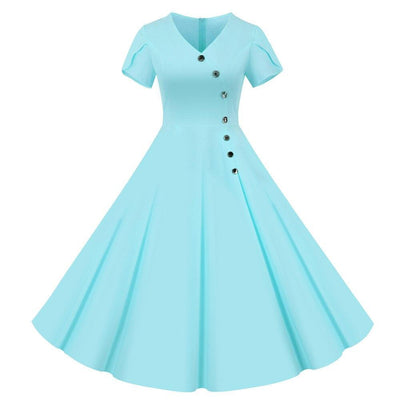 Knöpfe Vintage Kleid Blau