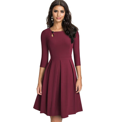 Kleid Jahr 60 70 Bordeaux