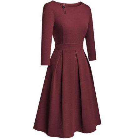 Kleid Jahr 60 70 Bordeaux
