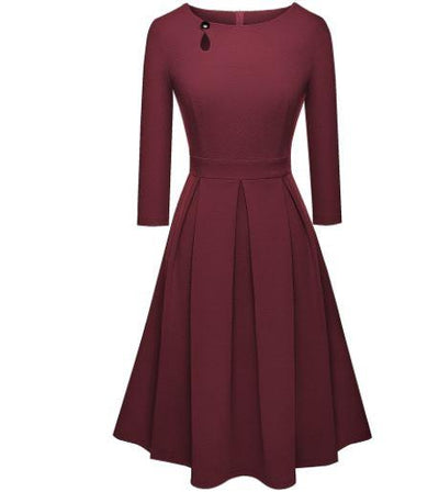 Kleid Jahr 60 70 Bordeaux