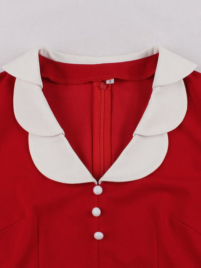 Rotes Vintage-Bleistift-Chic-Kleid