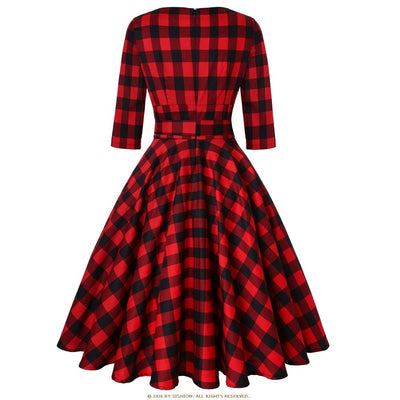 Rotes Vintage-Kleid aus Schottland