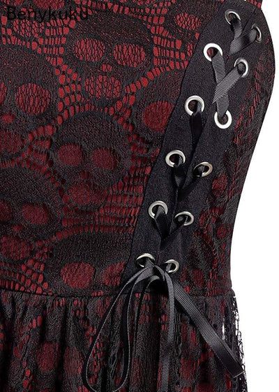 Burgunderrotes Gothic-Vintage-Kleid