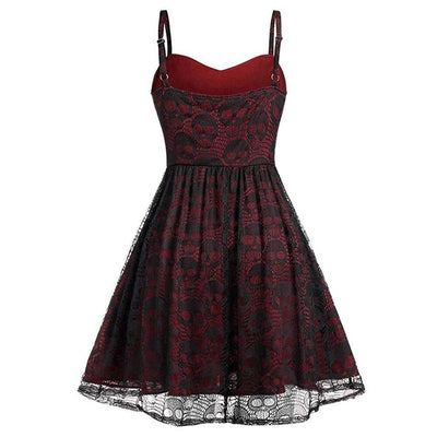 Burgunderrotes Gothic-Vintage-Kleid