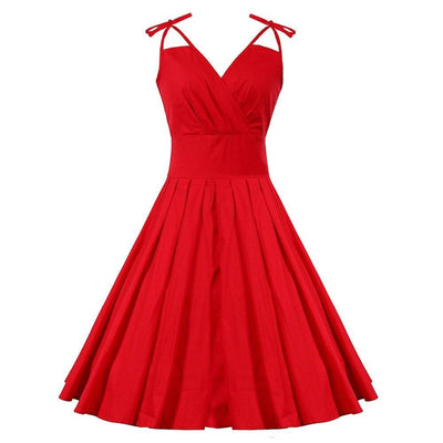Rotes Glamour-Kleid im Stil der 50er Jahre