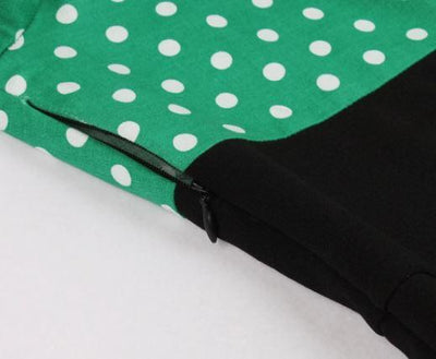 Plus Size Vintage Swingkleid Grün Schwarz