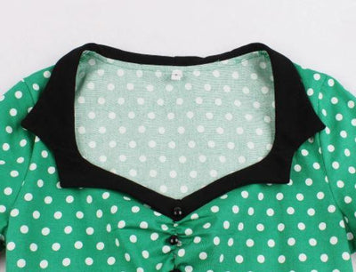 Plus Size Vintage Swingkleid Grün Schwarz