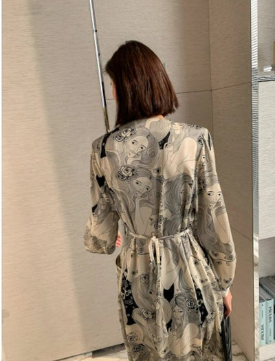 Vintage graues Hochzeitsgastkleid