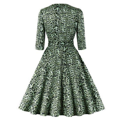 Vintage Leopardenkleid Grün