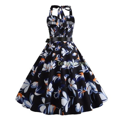 Neckholder-Vintage-Kleid