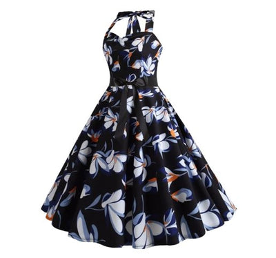 Neckholder-Vintage-Kleid