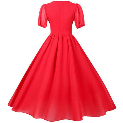 Rotes Vintage 50er Jahre langes Kleid