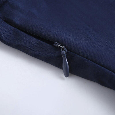 Marineblaues, langärmliges Vintage-Kleid