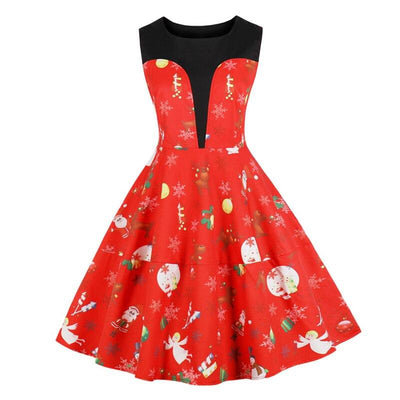 Rotes Weihnachts-Vintage-Kleid
