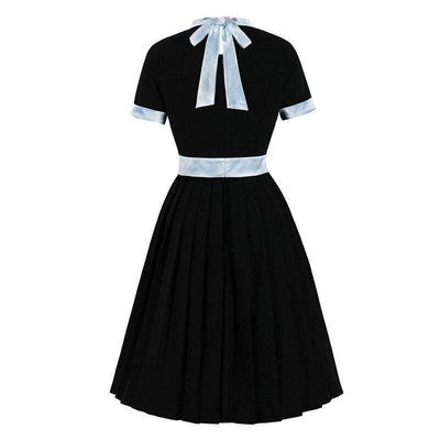 Silbernes schwarzes Vintage-Kleid