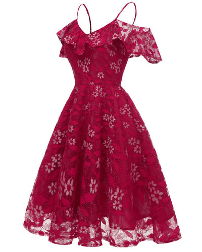 Weinrotes Vintage-Kleid