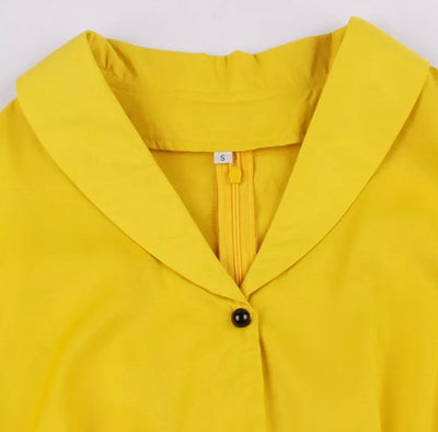 Gelbes Pin-Up-Vintage-Kleid