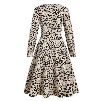 Vintage Leoparden-Pin-Up-Kleid