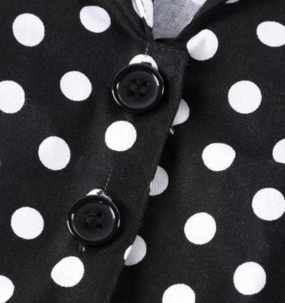Vintage Pin Up Schwarzes Polka Dot Kleid