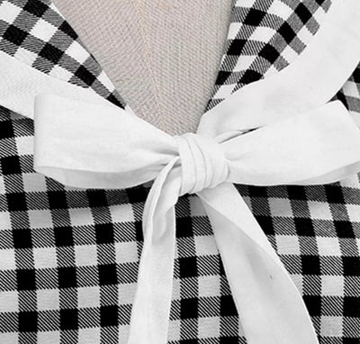 Vintage Kariertes Pin-Up-Kleid Schwarz