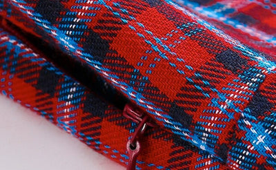 Rot kariertes Vintage-Kleid