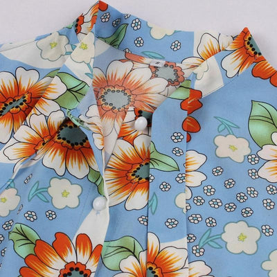 Sky Plissee Vintage Kleid